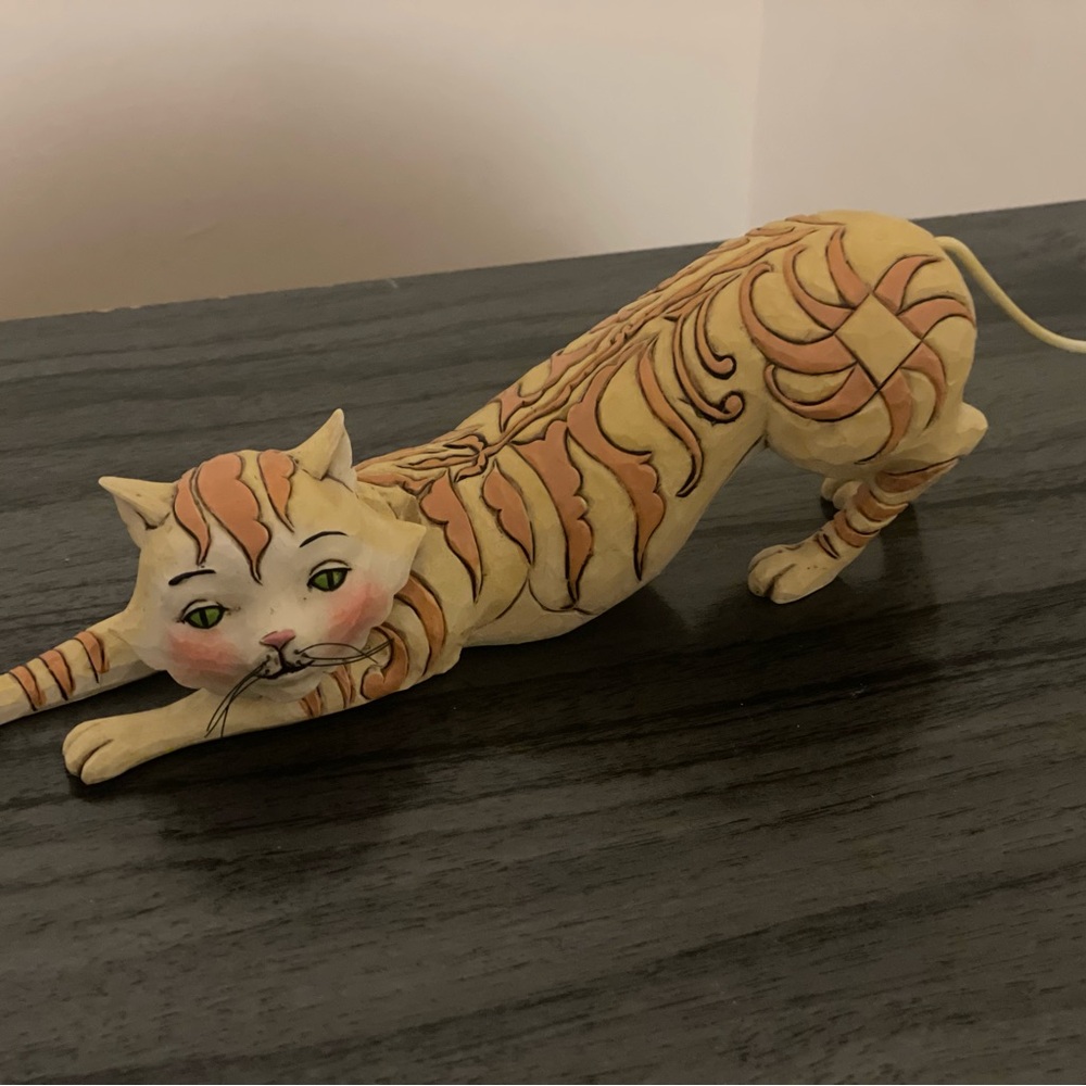 Tabitha stretching tabby cat Jim shore 4037657 Retired